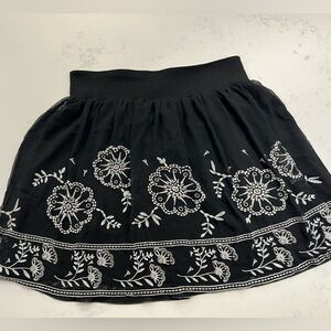 White House Black Market Black Embellished Mini Bubble Skirt
